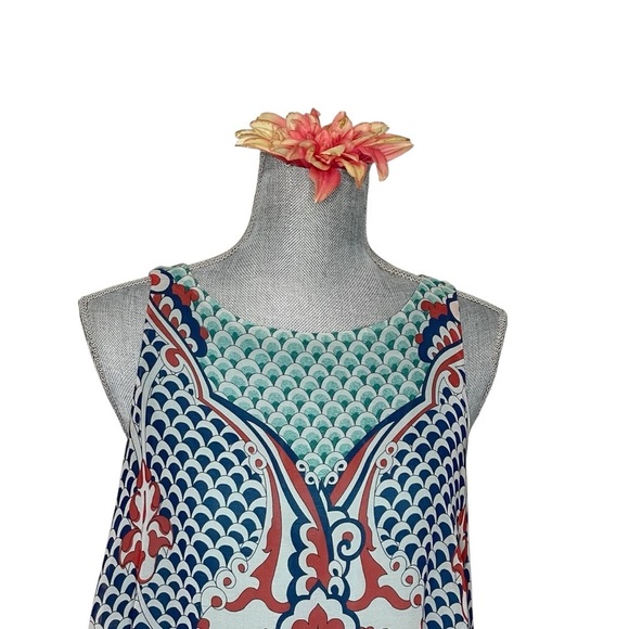 MAX STUDIO Multi-Color Sleeveless Sheath Womens Dress Size S A Line Scarf Dress - Picture 6 of 14